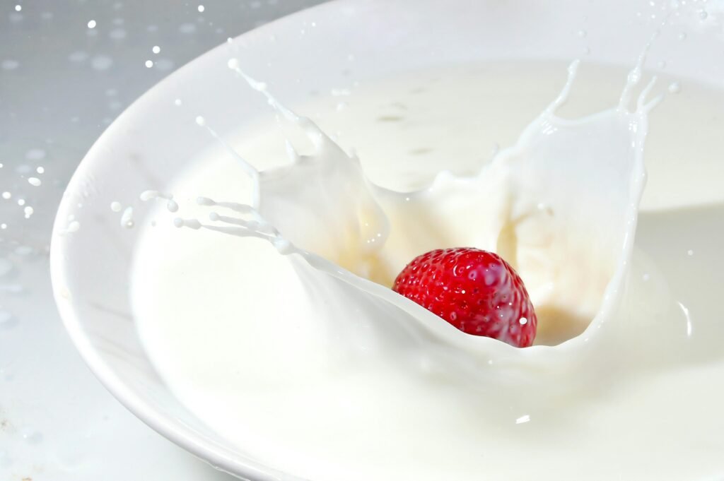 strawberry in milk